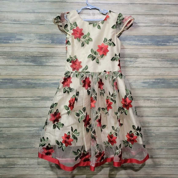 FIVE LOAVES TWO FISH POINSETTIA DRESS - Picture 3 of 8